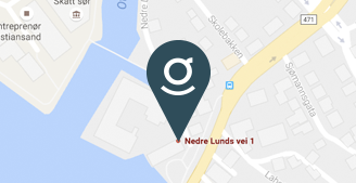 Kart til avdeling Kristiansand